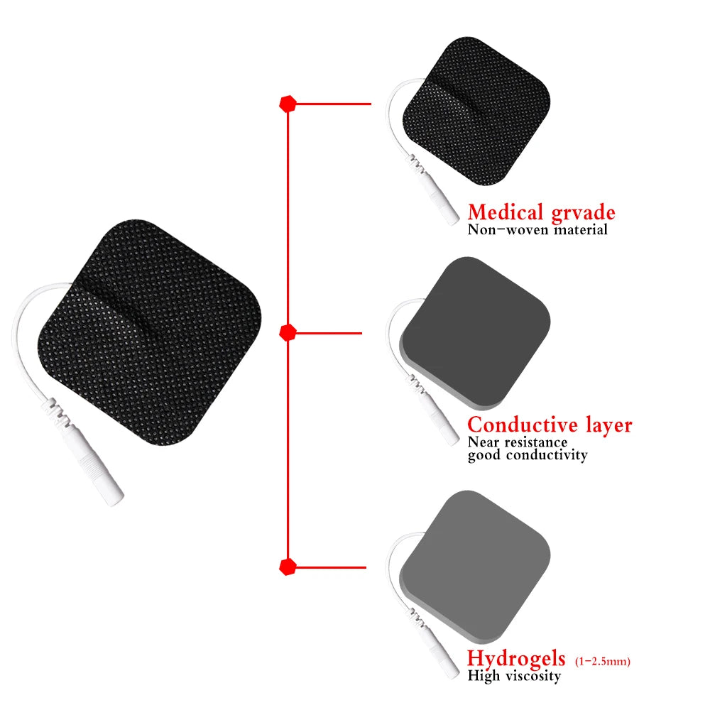 50 / 100 pcs 5×5 cm Self‑Adhesive Electrode Pads — EMS / TENS Muscle Stimulator Patches