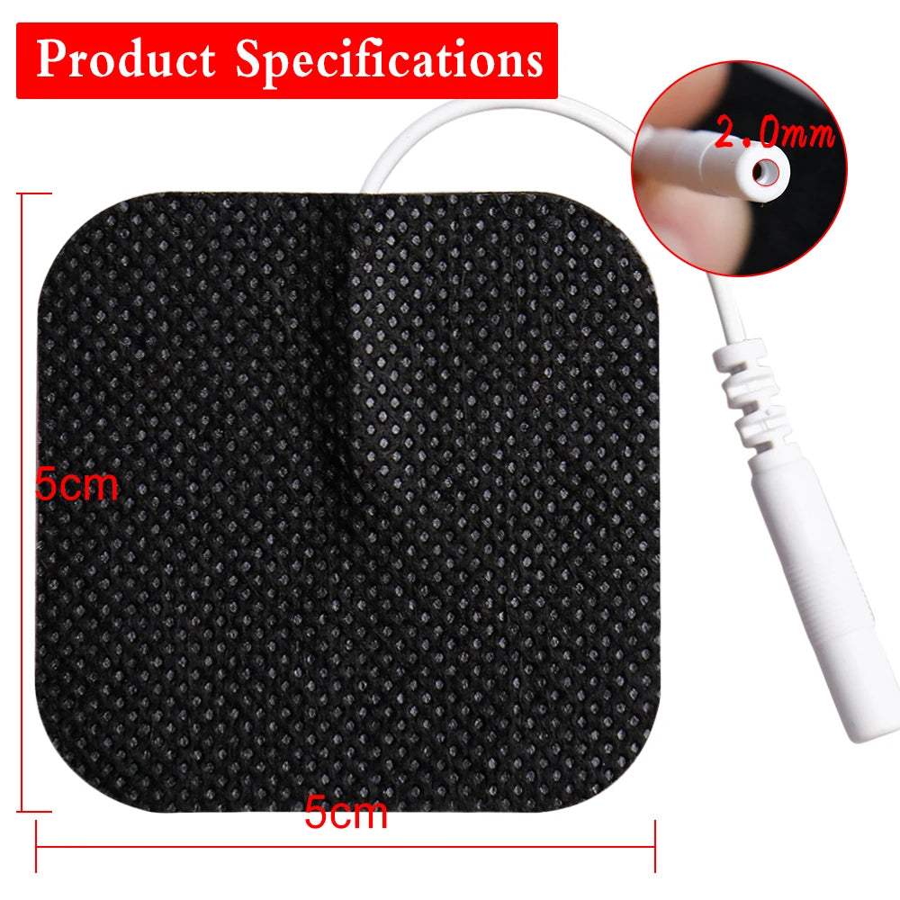 50 / 100 pcs 5×5 cm Self‑Adhesive Electrode Pads — EMS / TENS Muscle Stimulator Patches