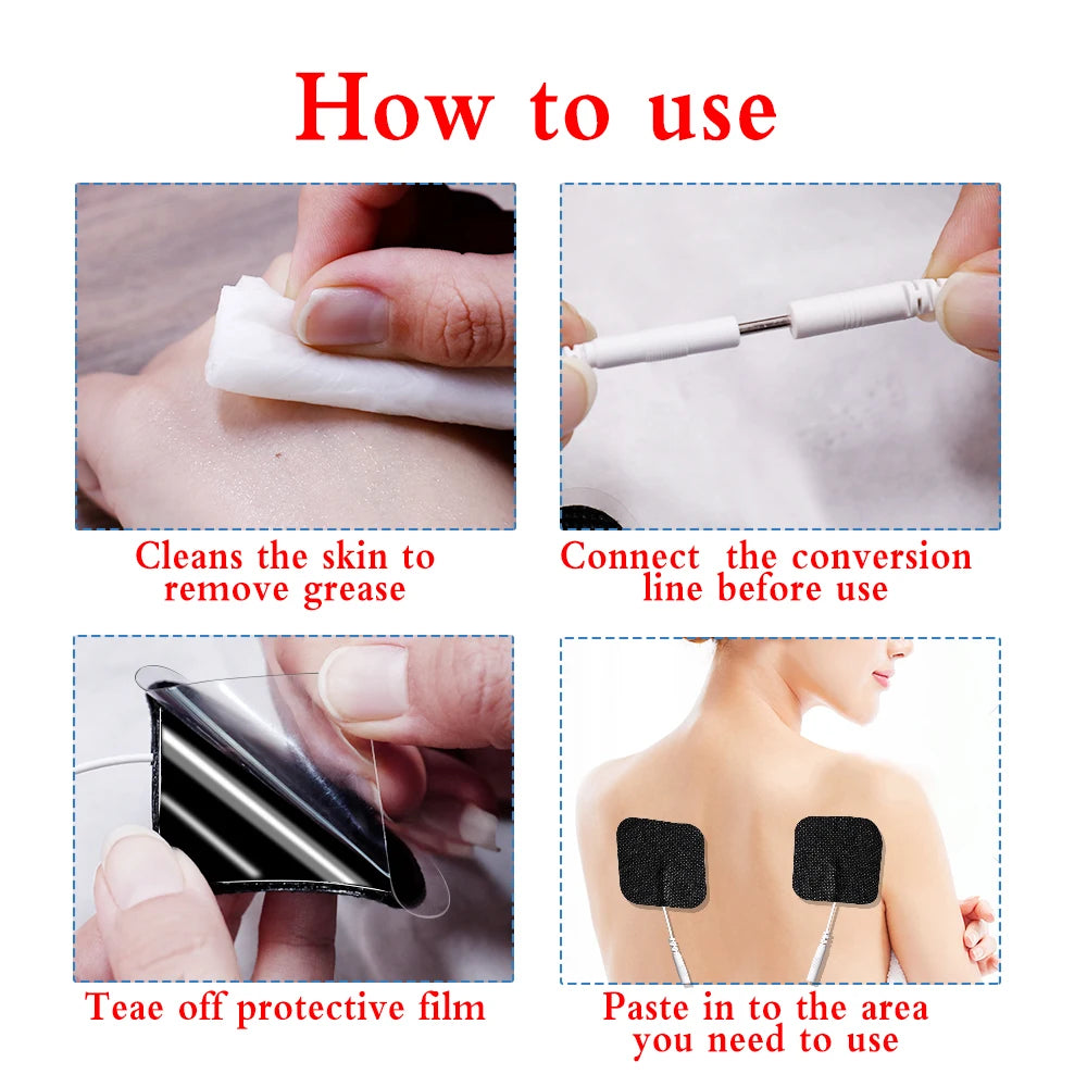 50 / 100 pcs 5×5 cm Self‑Adhesive Electrode Pads — EMS / TENS Muscle Stimulator Patches